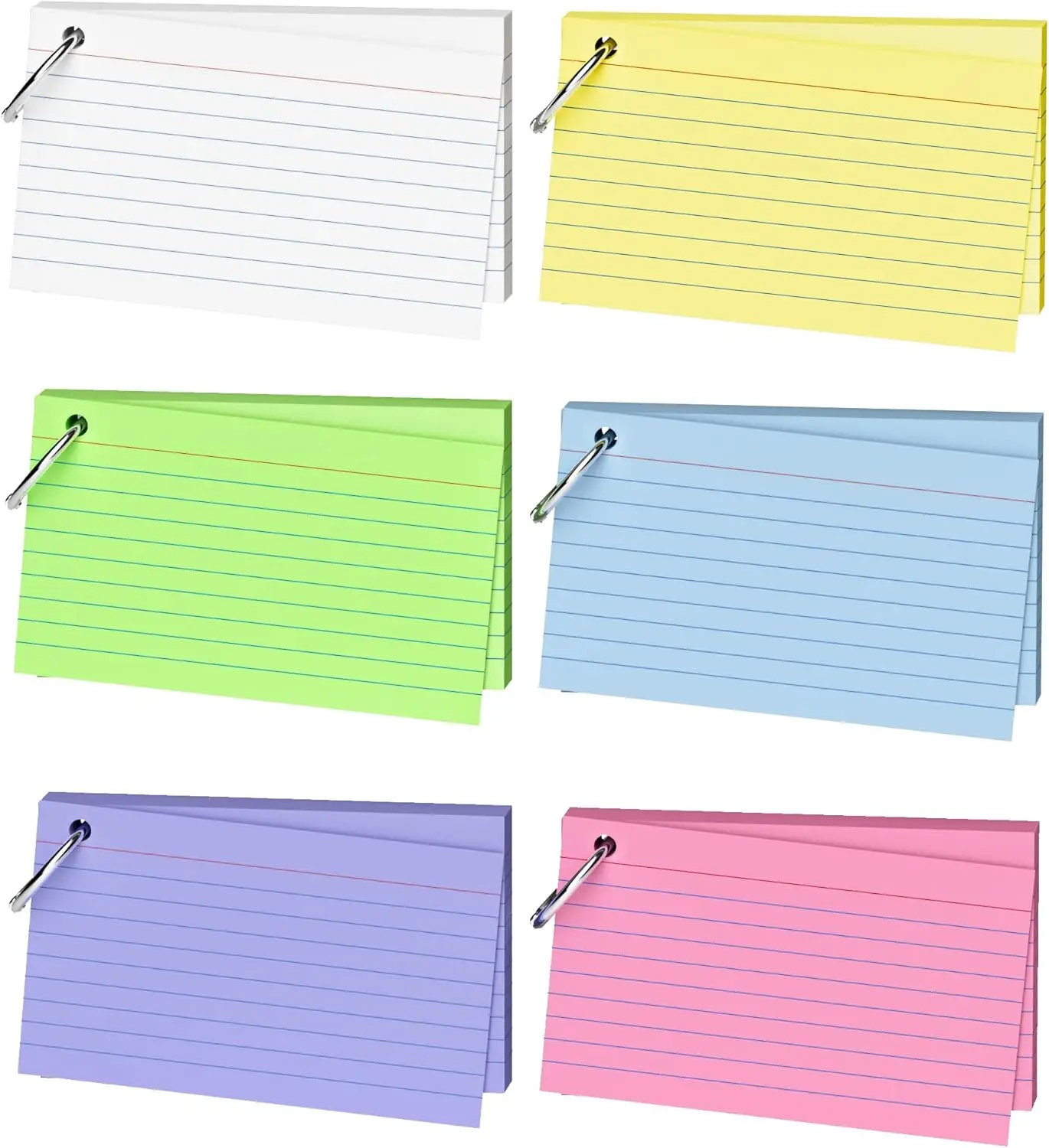 300 Colored Index Cards 3x5 with Ring, 6 Colors, Durable Note Taking for Students & Teachers
300 Colored Index Cards 3x5 with Ring, 6 Colors, Durable Note Taking for Students & Teachers
