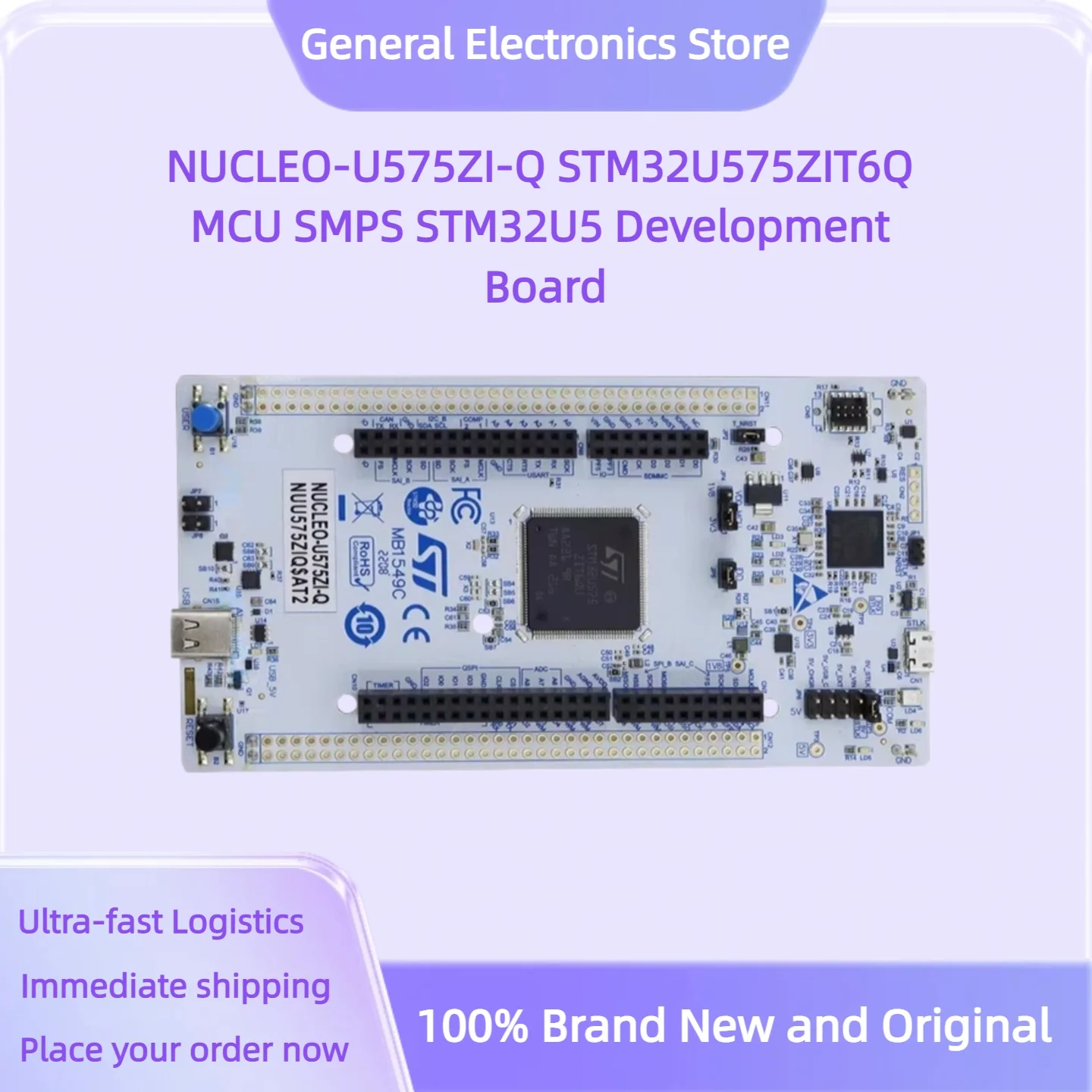 Плата разработки NUCLEO-U575ZI-Q STM32U575ZIT6Q MCU SMPS STM32U5
Плата разработки NUCLEO-U575ZI-Q STM32U575ZIT6Q MCU SMPS STM32U5