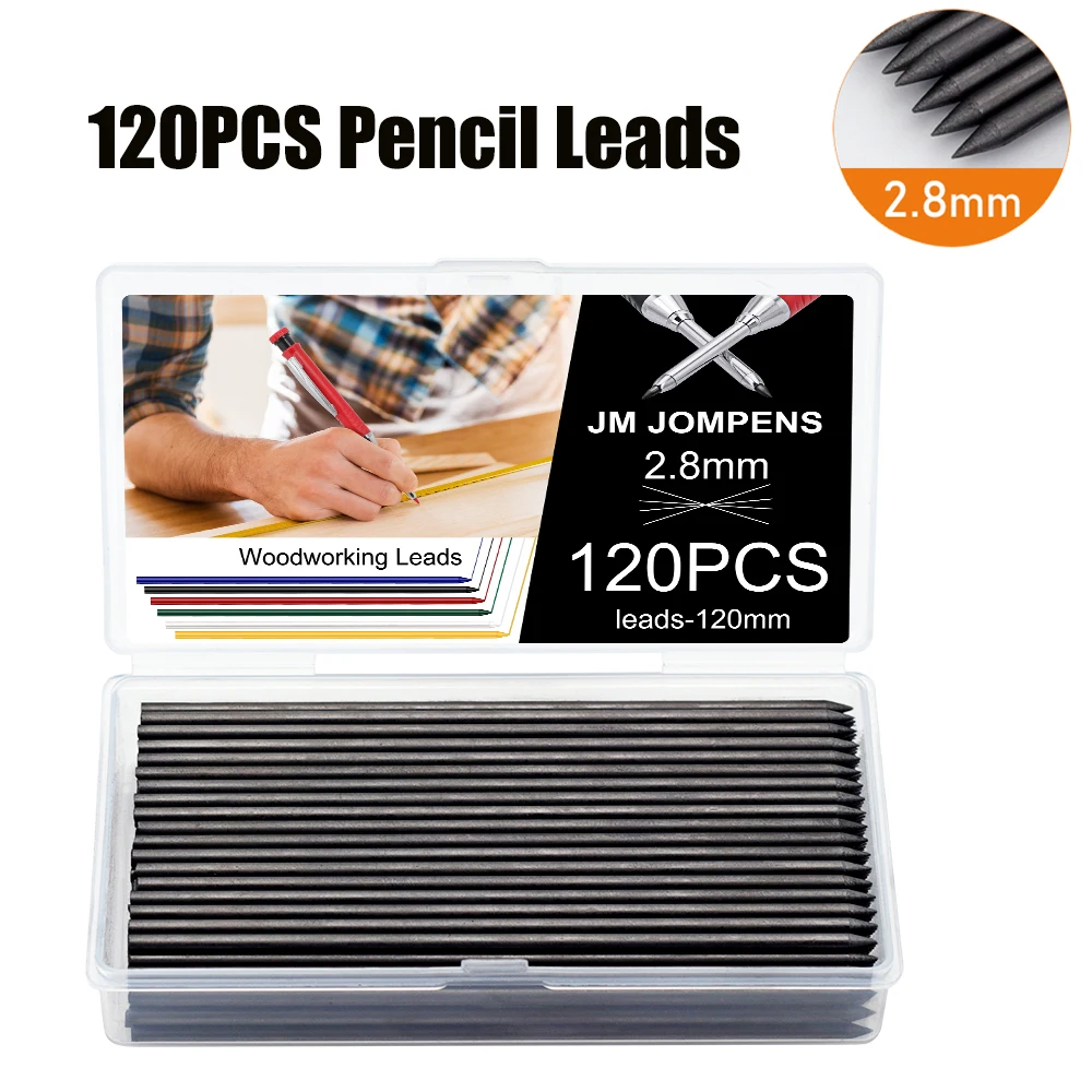 120pcs 2.8mm Solid Carpenter Pencil Replaceable Leads, Deep Hole Marking Architectural Painting Woodworking Automatic Pencil Lea
120pcs 2.8mm Solid Carpenter Pencil Replaceable Leads, Deep Hole Marking Architectural Painting Woodworking Automatic Pencil Lea