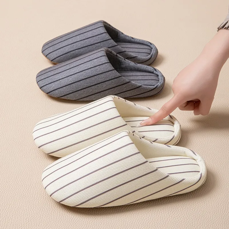 Men Striped Slippers Couples Casual Non-Slip House Floor Shoes Indoor Soft Sole Breathable Flats Women Comfortable Home Slippers
Men Striped Slippers Couples Casual Non-Slip House Floor Shoes Indoor Soft Sole Breathable Flats Women Comfortable Home Slippers
