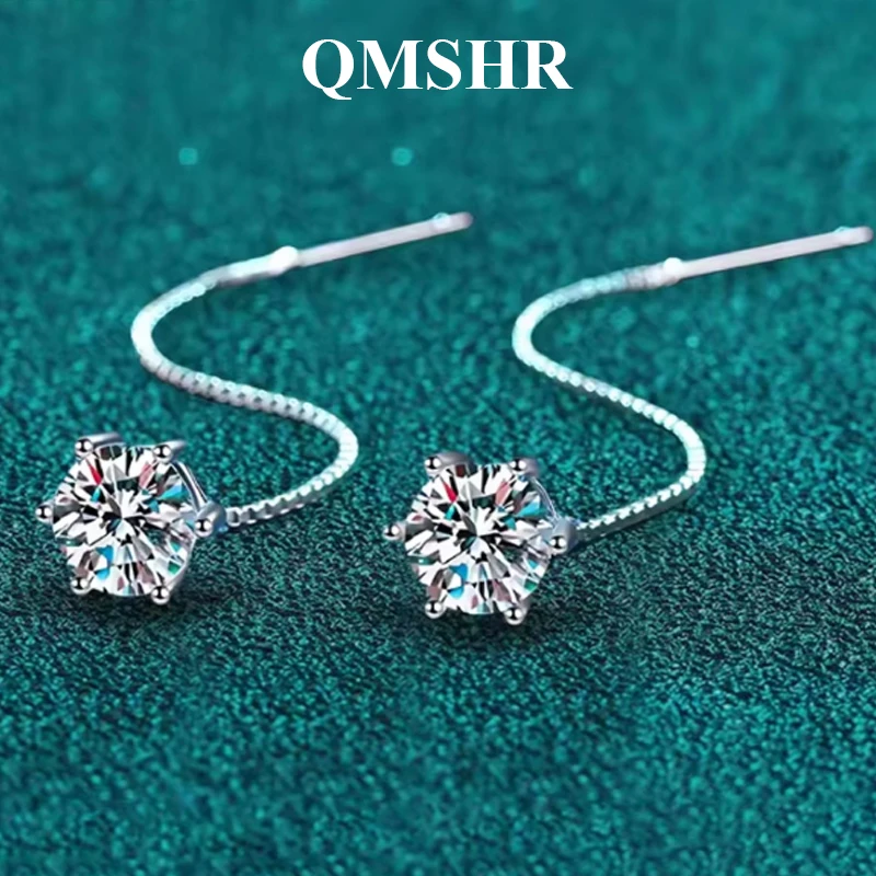 QMSHR 5/6.5mm Tassel Round Cut Moissanite Drop Earring for Women Classic Four-claws Lab Diamond Ear Jewelry 925 Sterling Silver
QMSHR 5/6.5mm Tassel Round Cut Moissanite Drop Earring for Women Classic Four-claws Lab Diamond Ear Jewelry 925 Sterling Silver