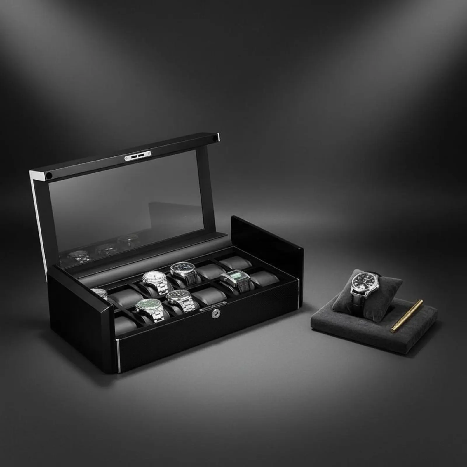 Watch Storage Box Dustproof Clear Top Watch Collection Box Soft Cushioned Pillows PU Leather Interior for Men, Closet
Watch Storage Box Dustproof Clear Top Watch Collection Box Soft Cushioned Pillows PU Leather Interior for Men, Closet
