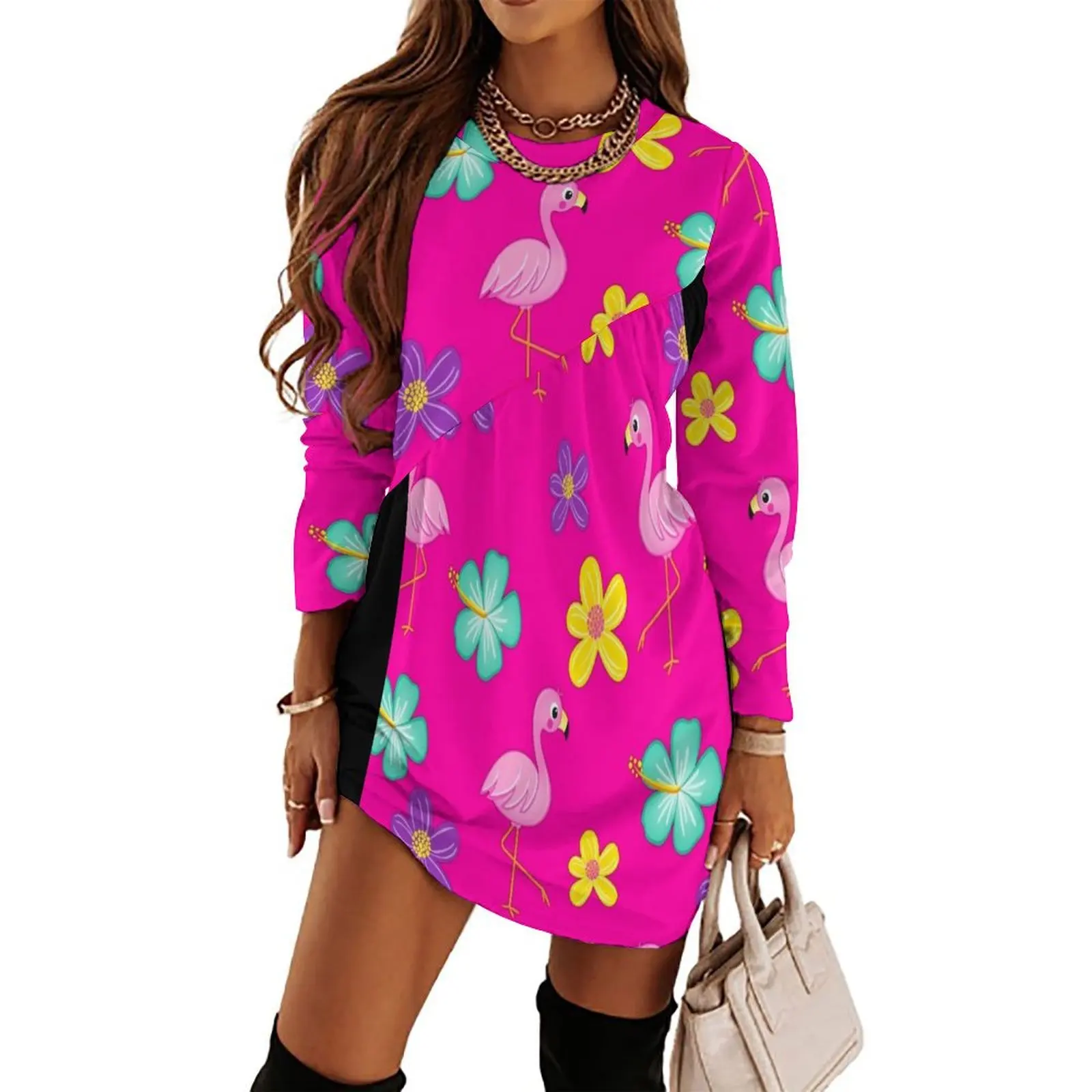 Flamingos and Flowers Pink Long Sleeved Dress Dance dresses Dresses gala Women"s dress
Flamingos and Flowers Pink Long Sleeved Dress Dance dresses Dresses gala Women"s dress