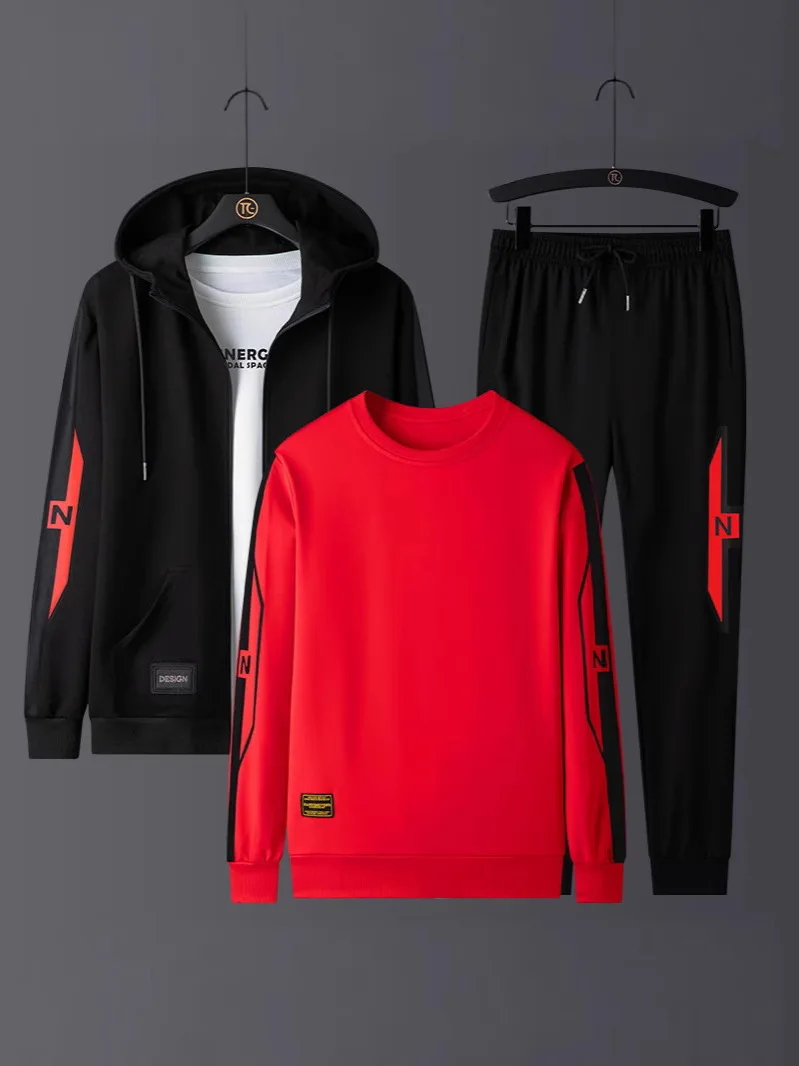 Loose round Ne Hoodie Tee Piece Set Men's Long Sve Long Pants Autumn Casual Sportswear Comfortable Breathable Polyester
Loose round Ne Hoodie Tee Piece Set Men's Long Sve Long Pants Autumn Casual Sportswear Comfortable Breathable Polyester
