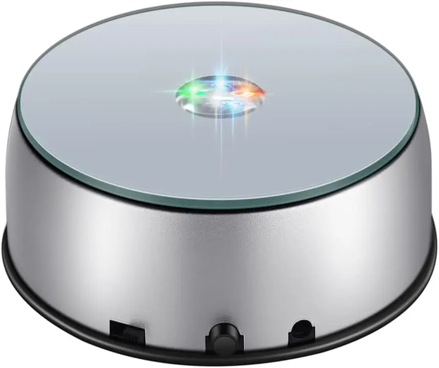 Rotating LED Display Stand with Colorful Lights for Cups, Trophies, and Crystal Art - Silver
Rotating LED Display Stand with Colorful Lights for Cups, Trophies, and Crystal Art - Silver