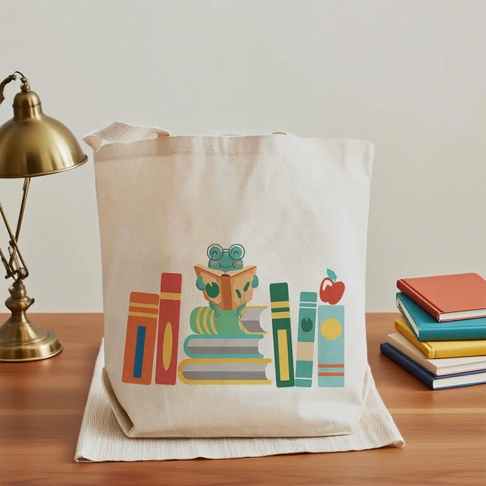 Custom Library Canvas Tote Bag Preschooler Frog Book Bag Birthday Teacher Appreciation Gift Back To School Book Club Event Favor
Custom Library Canvas Tote Bag Preschooler Frog Book Bag Birthday Teacher Appreciation Gift Back To School Book Club Event Favor