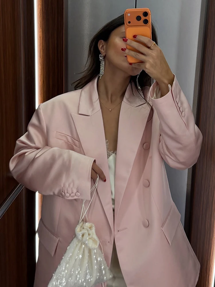 Новая модная женская куртка-пиджак из однотонного атласа на весну 2026 года, элегантная розовая, с длинными рукавами и карманами, верхняя одежда для женщин, уличный стиль
Новая модная женская куртка-пиджак из однотонного атласа на весну 2026 года, элегантная розовая, с длинными рукавами и карманами, верхняя одежда для женщин, уличный стиль