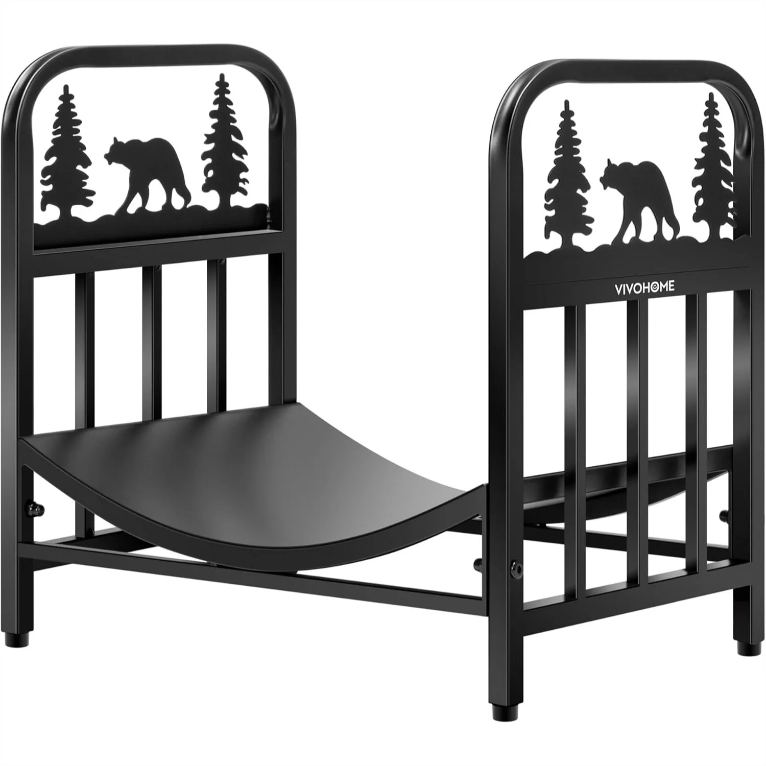 Decorative Firewood Storage Log Rack with Bear Pattern, Solid Wrought Iron, Indoor Outdoor Waterproof Rustproof, 180 lbs
Decorative Firewood Storage Log Rack with Bear Pattern, Solid Wrought Iron, Indoor Outdoor Waterproof Rustproof, 180 lbs