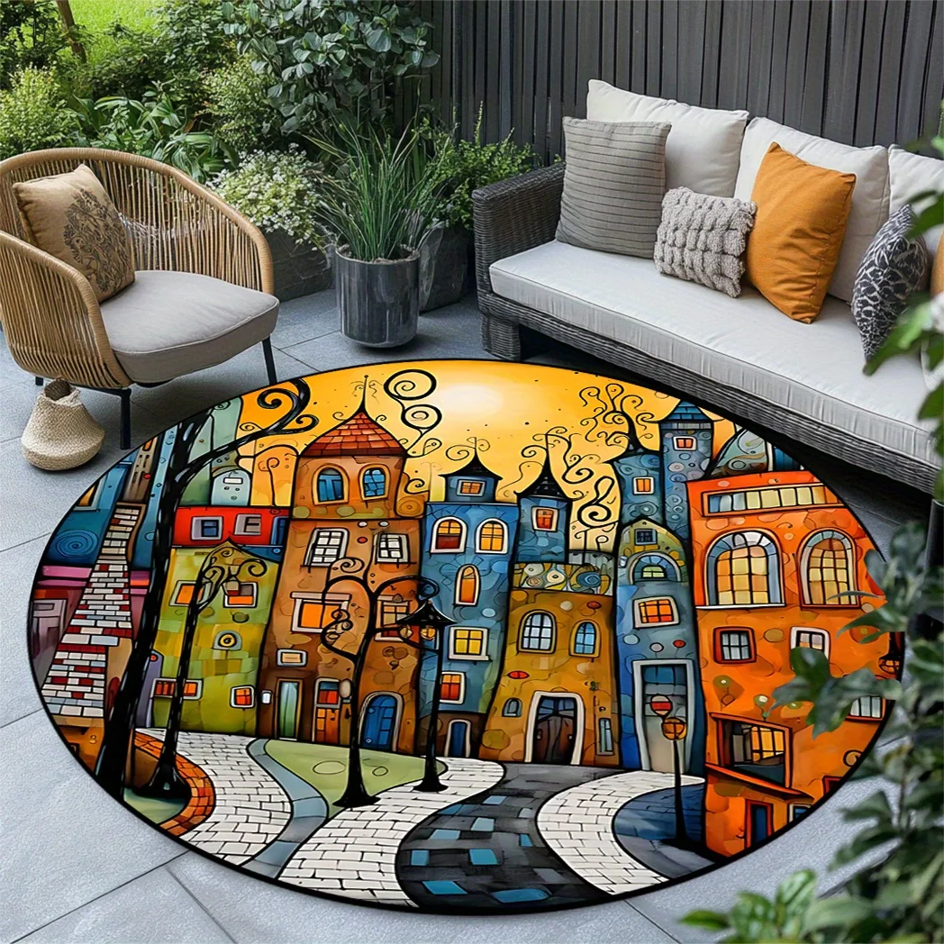 Crystal velvet carpetA Round Non-Slip Carpet with a Sunset House Pattern, Easy to Clean And Washable, Large Size Suitable for
Crystal velvet carpetA Round Non-Slip Carpet with a Sunset House Pattern, Easy to Clean And Washable, Large Size Suitable for