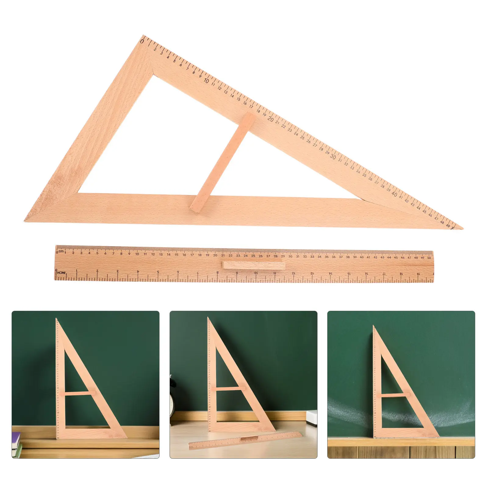 2Pcs Wooden Triangular Measuring Ruler Straight Carpenter Square School Supplies Student Teacher Craft Tool Drafting Ruler
2Pcs Wooden Triangular Measuring Ruler Straight Carpenter Square School Supplies Student Teacher Craft Tool Drafting Ruler