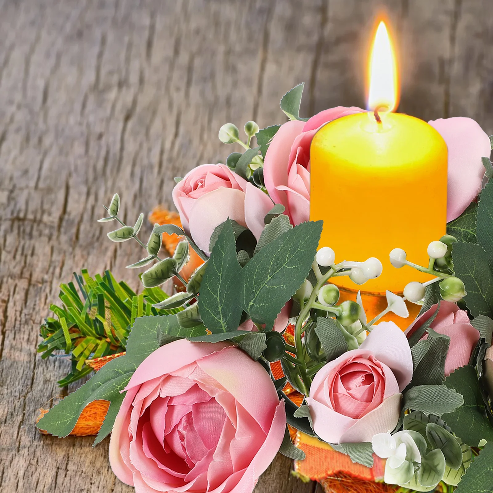 Wreath for Pillars with Artificial Flowers Romantic Flower Rings for Wedding Table Decor Festive Home Decoration
Wreath for Pillars with Artificial Flowers Romantic Flower Rings for Wedding Table Decor Festive Home Decoration