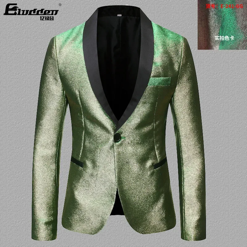 HOO 2023 Men's Color-Changing Slim Casual Color Matching Suit Jacket Shiny Stage Singer Host Studio blazer
HOO 2023 Men's Color-Changing Slim Casual Color Matching Suit Jacket Shiny Stage Singer Host Studio blazer