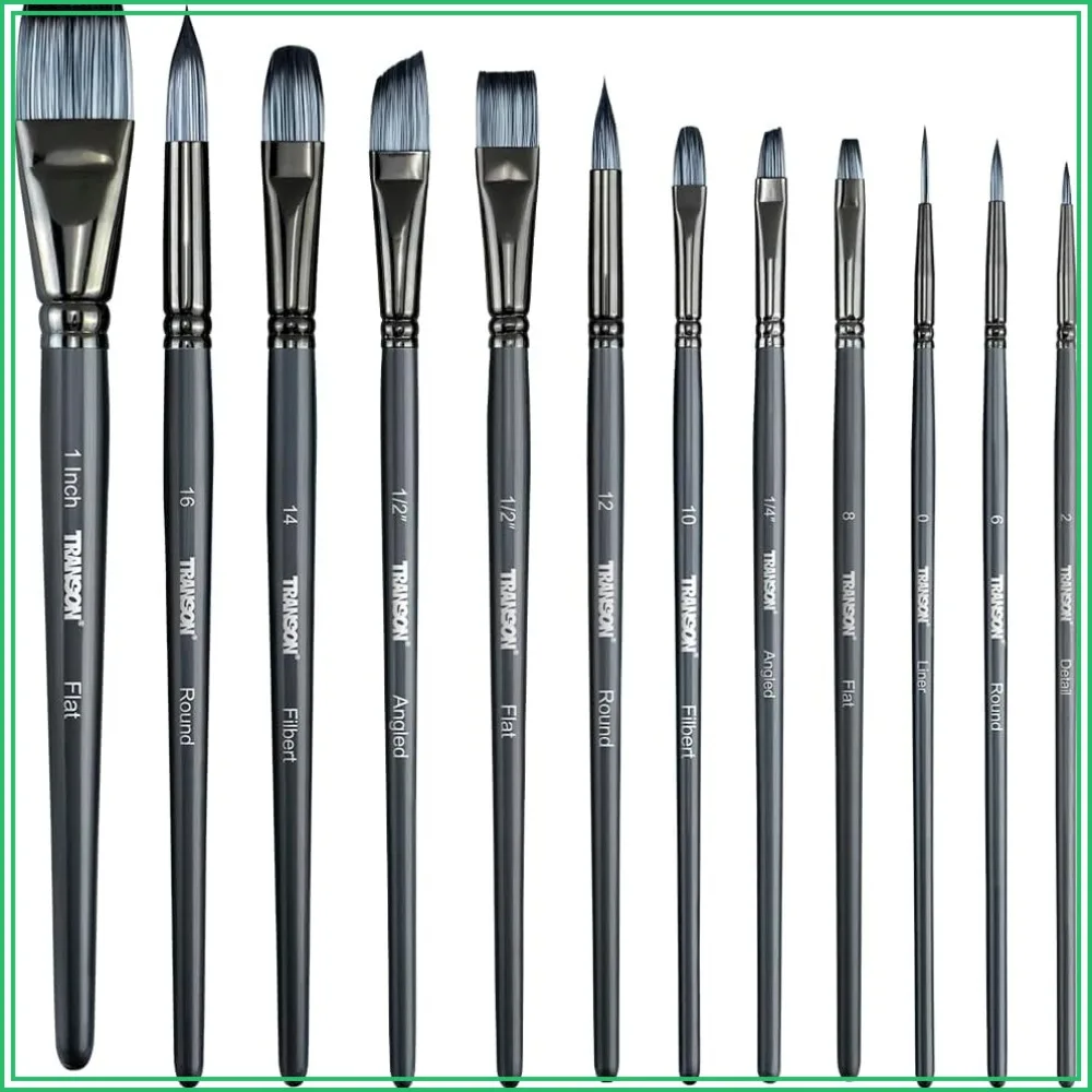 12-Piece Artist Paint Brush Set for Watercolor, Acrylic, Gouache, Oil & Tempera
12-Piece Artist Paint Brush Set for Watercolor, Acrylic, Gouache, Oil & Tempera