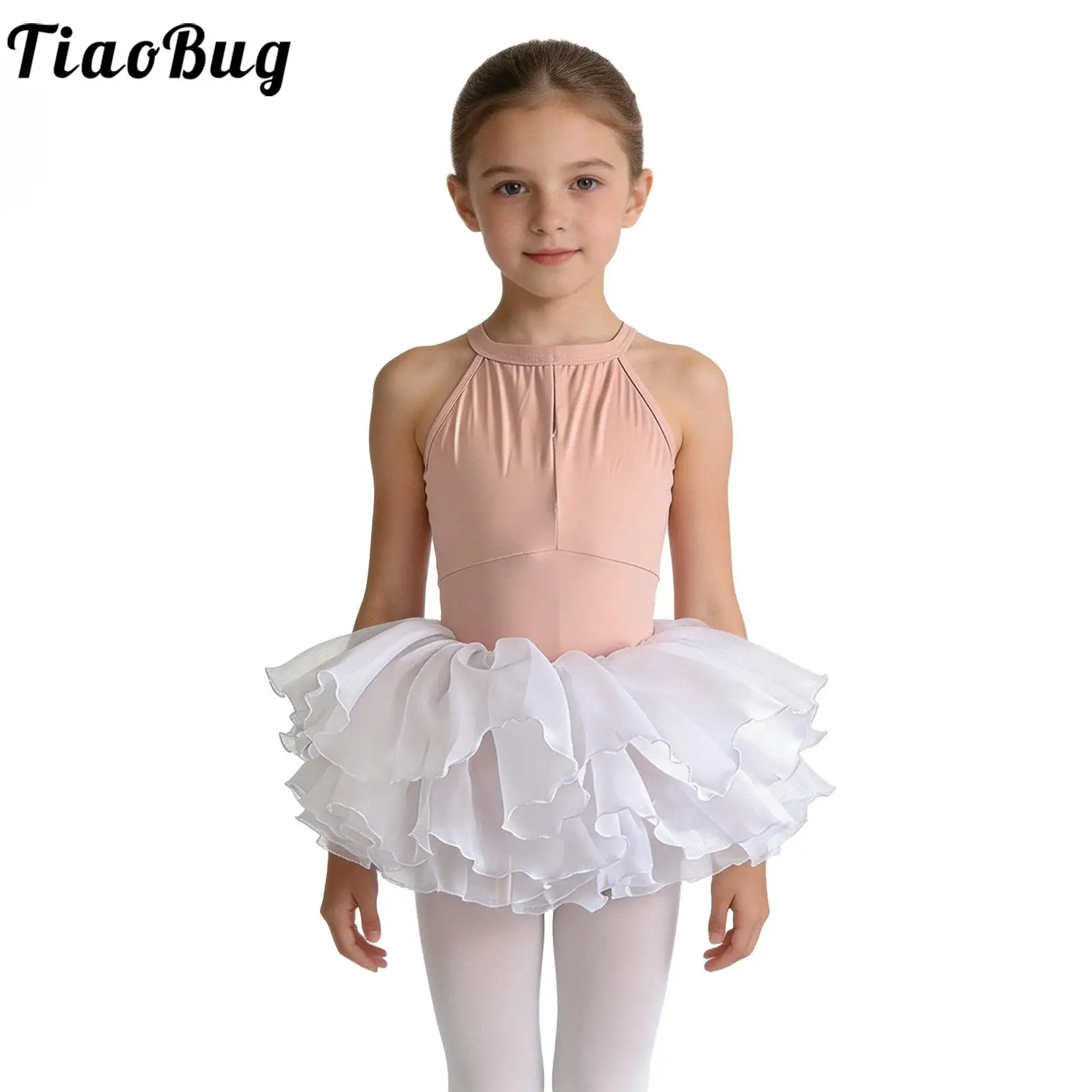 Kids Girls Ballet Dance Tutu Leotard Figure Skating Gymnastics Ballerina Costume Sleeveless Halter Bodysuit with Layered Skirt
Kids Girls Ballet Dance Tutu Leotard Figure Skating Gymnastics Ballerina Costume Sleeveless Halter Bodysuit with Layered Skirt