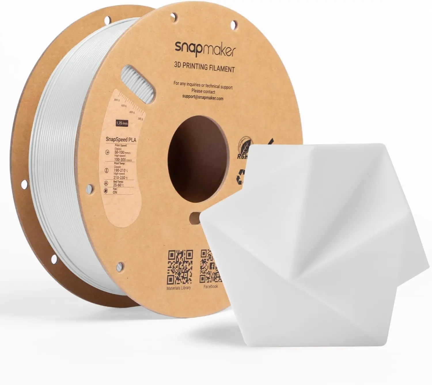 PLA Filament 1.75mm, High Speed 3D Printer Filament Up to 300mm/s, Dimensional Accuracy +/- 0.02mm, Clog-Free for Most FDM Printers, 1kg Spool (Pearl White-RFID)
PLA Filament 1.75mm, High Speed 3D Printer Filament Up to 300mm/s, Dimensional Accuracy +/- 0.02mm, Clog-Free for Most FDM Printers, 1kg Spool (Pearl White-RFID)