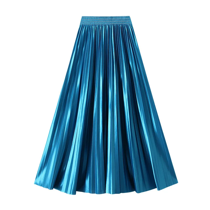 Korean Fashion Metalic Glossy Elastic Waist Pleated Skirt Spring Basic Solid Color A-line Slimming Long Skirt Women's Clothing
Korean Fashion Metalic Glossy Elastic Waist Pleated Skirt Spring Basic Solid Color A-line Slimming Long Skirt Women's Clothing