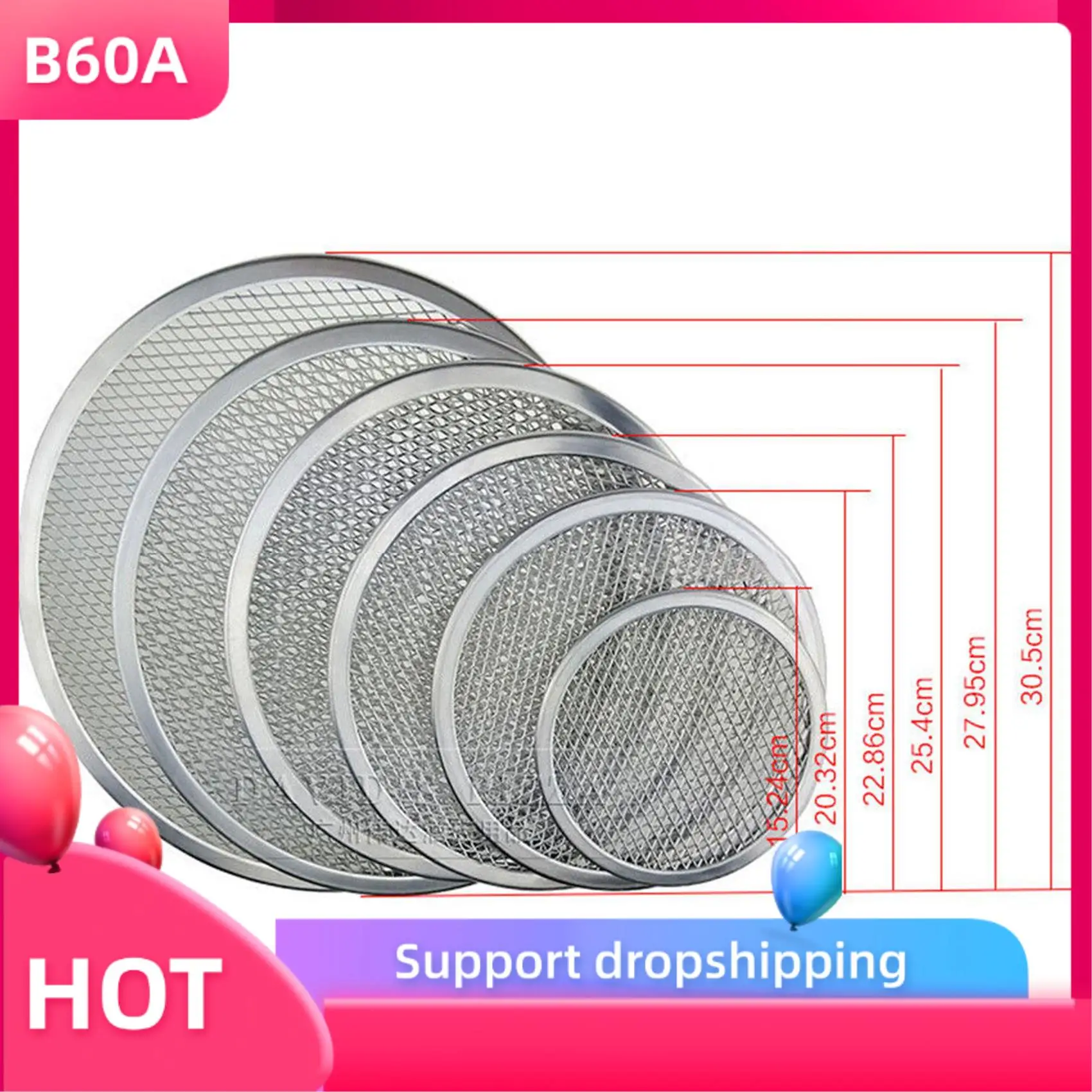 B60A 4X Professional Round Pizza Oven Baking Tray Barbecue Grate Nonstick Mesh Net(12 Inch)
B60A 4X Professional Round Pizza Oven Baking Tray Barbecue Grate Nonstick Mesh Net(12 Inch)