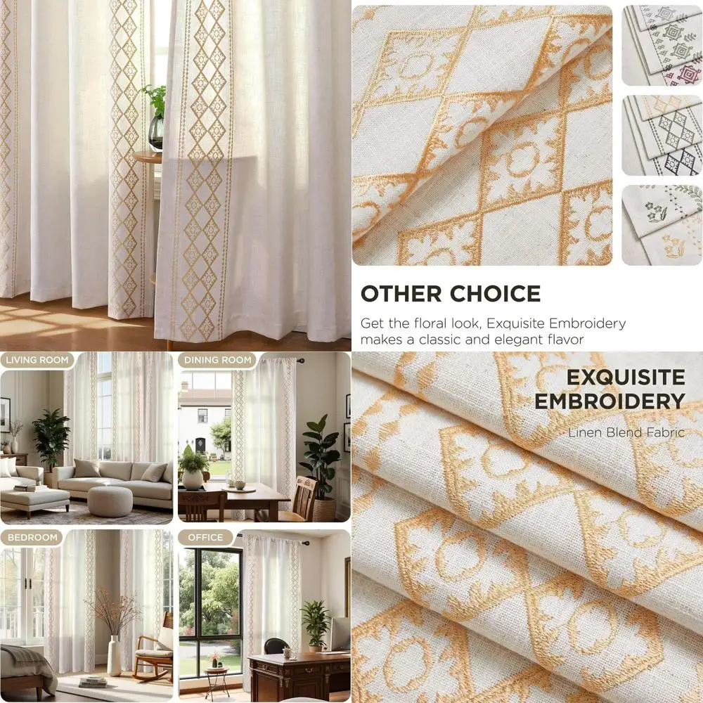 Victoria Style Linen Curtains, 63 Light Filtering 2-Panel Set for Living Room/Bedroom with Back Tab Rod Pocket (63 L x 50 W)
Victoria Style Linen Curtains, 63 Light Filtering 2-Panel Set for Living Room/Bedroom with Back Tab Rod Pocket (63 L x 50 W)