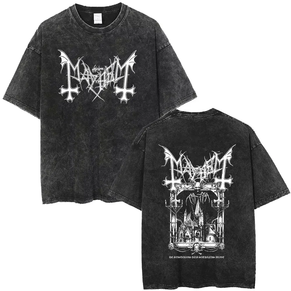 Washed Vintage Rock Band Mayhem De Mysteriis Dom Sathanas T-shirt Men Women Death Black Metal T Shirts Male Gothic Punk T-shirts
Washed Vintage Rock Band Mayhem De Mysteriis Dom Sathanas T-shirt Men Women Death Black Metal T Shirts Male Gothic Punk T-shirts
