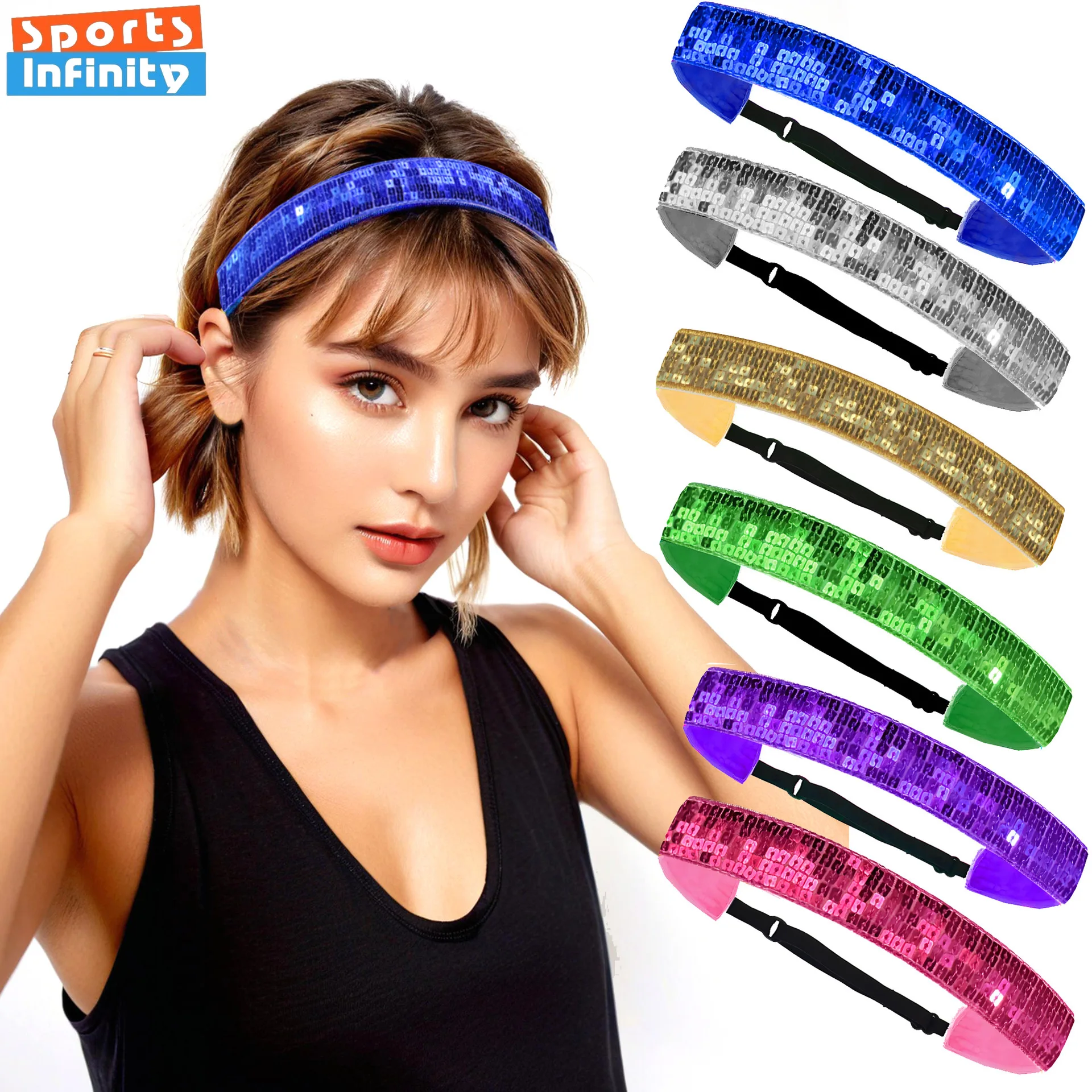 Fashion Sequin Headband Women Sports Yoga Headband Anti Slip Adjustable Elastic Hairbands Elastic Headbands Hair Accessories
Fashion Sequin Headband Women Sports Yoga Headband Anti Slip Adjustable Elastic Hairbands Elastic Headbands Hair Accessories