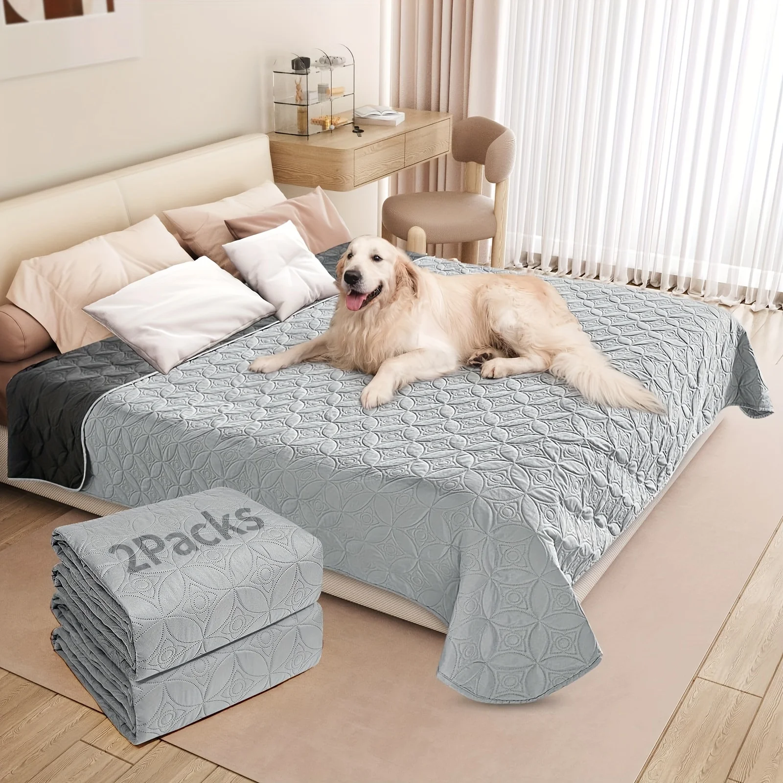 Two Sets of Washable Blankets for Large Dogs, Designed to Cover And Protect Furniture Like Beds And Sofas, Featuring a Soft Reve
Two Sets of Washable Blankets for Large Dogs, Designed to Cover And Protect Furniture Like Beds And Sofas, Featuring a Soft Reve