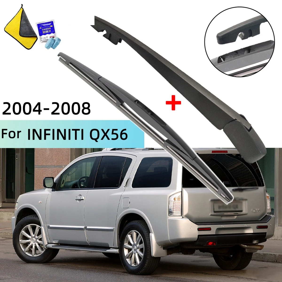 Windscreen Wiper Blade & Rear Wiper Arm Kit For INFINITI QX56 2004--2008 Rear Wiper Arm Blade Car Accessories
Windscreen Wiper Blade & Rear Wiper Arm Kit For INFINITI QX56 2004--2008 Rear Wiper Arm Blade Car Accessories