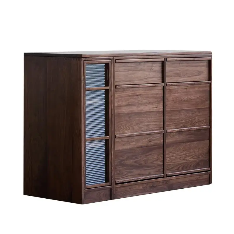 Black walnut home living room solid wood dining table, retractable bar storage cabinet
Black walnut home living room solid wood dining table, retractable bar storage cabinet