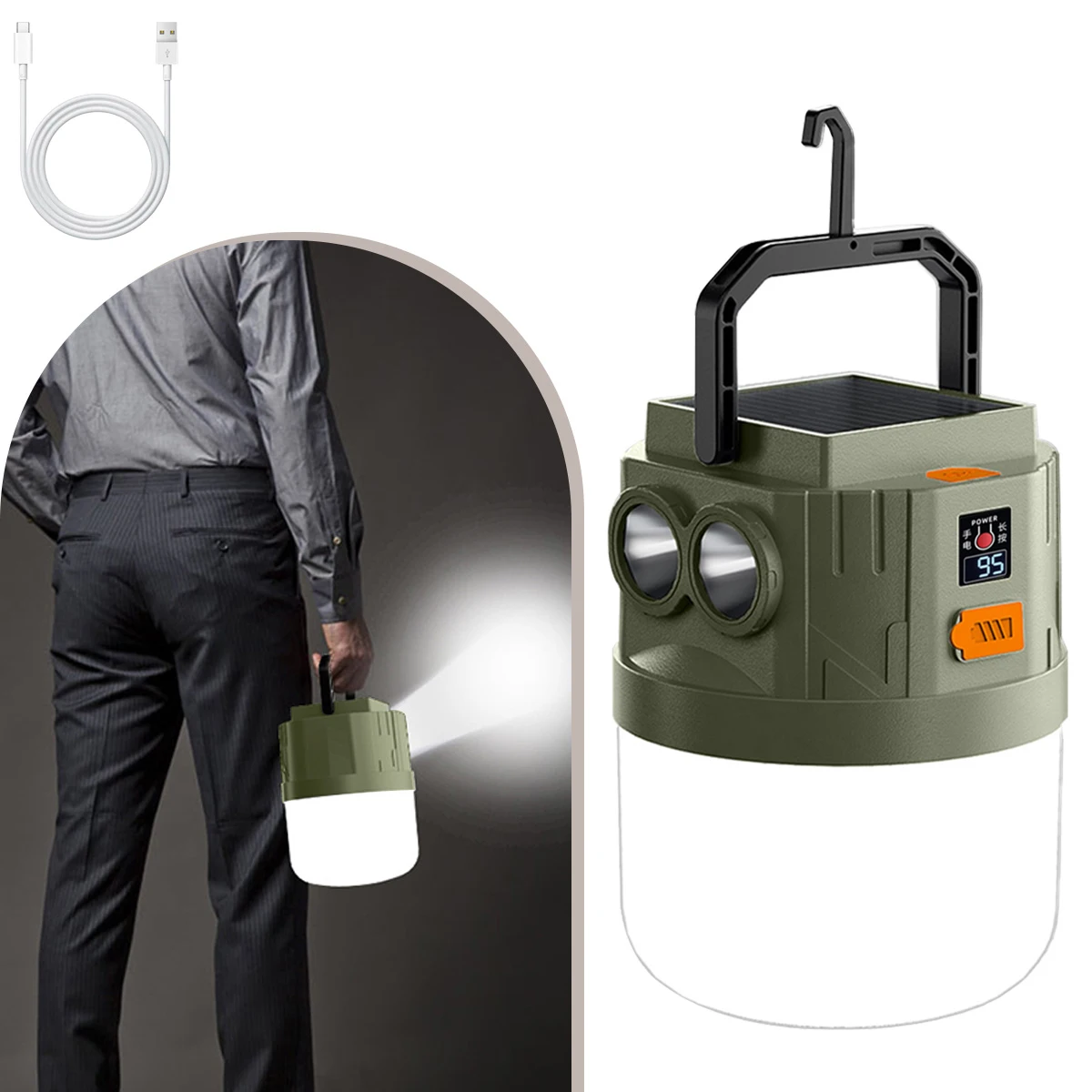 Светодиодный светильник с зарядкой через USB, встроенный двойной светильник, 3 шага, регулируемый солнечный шар, светильник для кемпинга, ночник, аварийное освещение
Светодиодный светильник с зарядкой через USB, встроенный двойной светильник, 3 шага, регулируемый солнечный шар, светильник для кемпинга, ночник, аварийное освещение