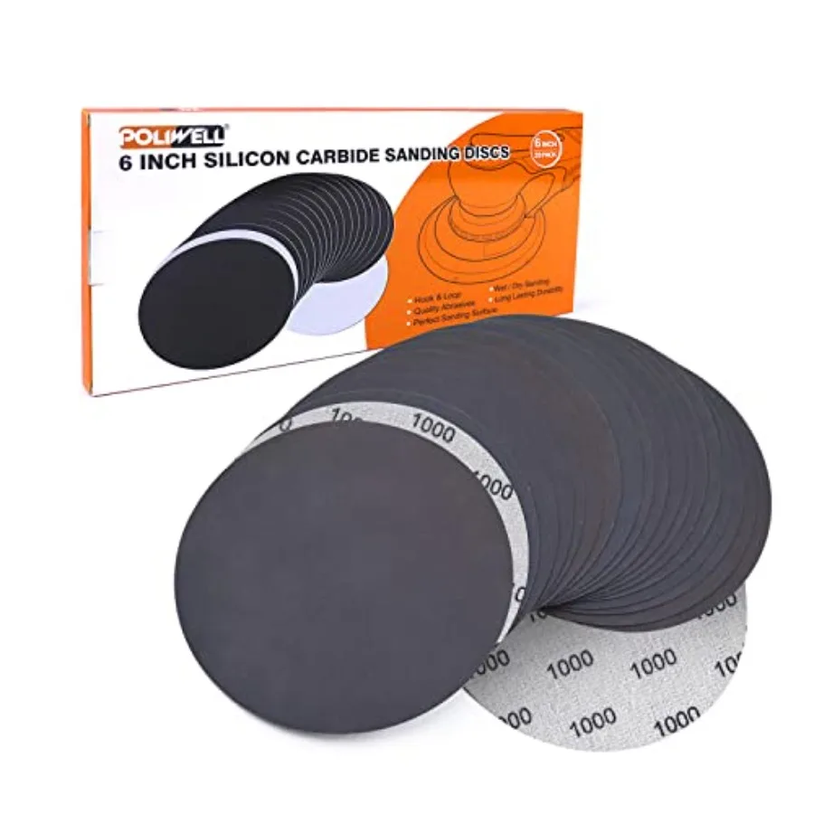 6 Inch 150mm 1000 Grit High Performance Waterproof Hook and Loop Sanding Discs Heavy Duty Silicon Carbide Round Flocking Sandpa
6 Inch 150mm 1000 Grit High Performance Waterproof Hook and Loop Sanding Discs Heavy Duty Silicon Carbide Round Flocking Sandpa