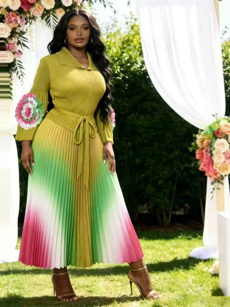 EGRM Miyaki Pleated Plus Size Dresses 2026 Spring New Fashion Rainbow Gradient Color Loose Temperament Elegant Women's Dresses
EGRM Miyaki Pleated Plus Size Dresses 2026 Spring New Fashion Rainbow Gradient Color Loose Temperament Elegant Women's Dresses
