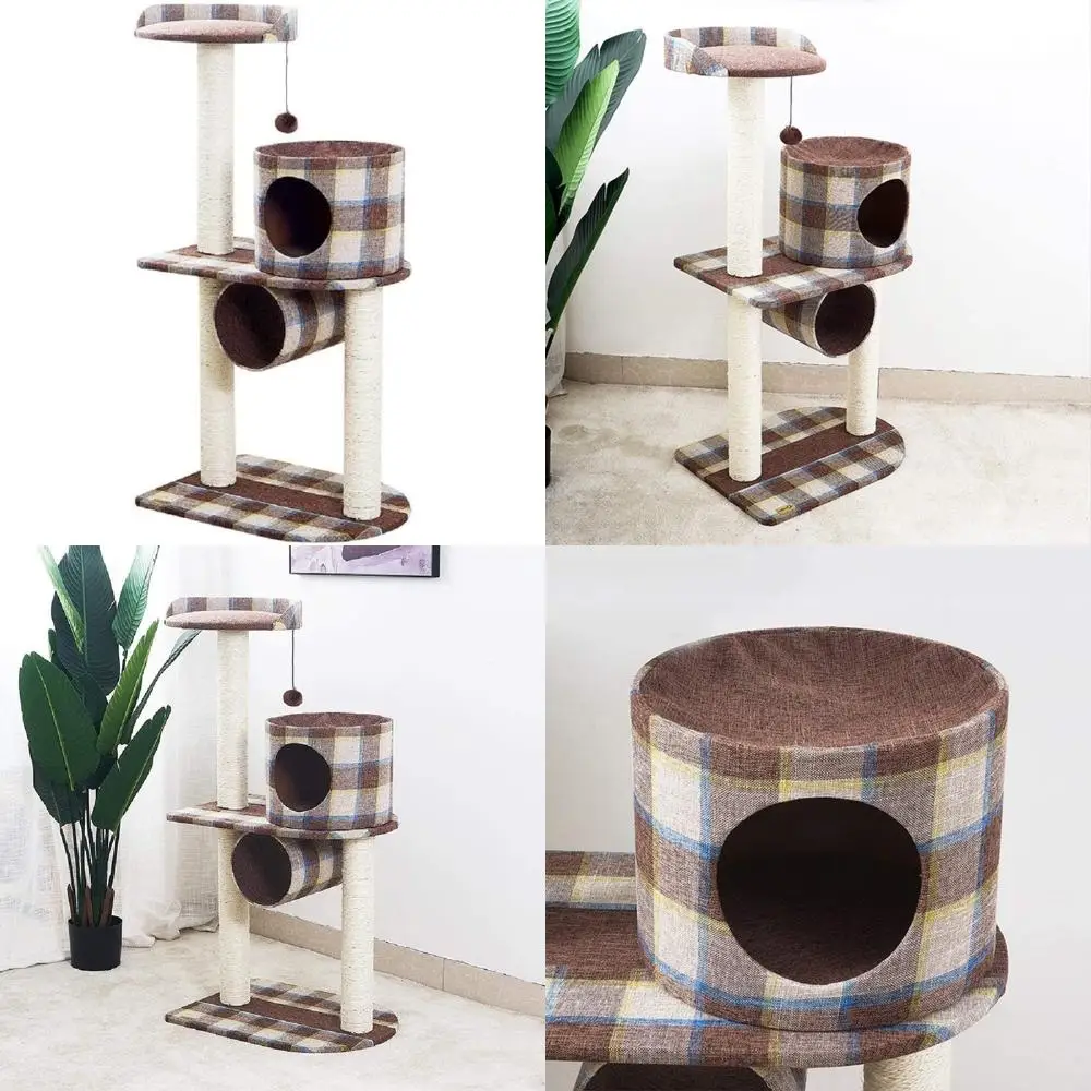 Indoor Cat Tree with Climbing Frame, Hammock, Litter, Integrated Lattice, Jumping Platforms, and Toys for Playful Feline Adventu
Indoor Cat Tree with Climbing Frame, Hammock, Litter, Integrated Lattice, Jumping Platforms, and Toys for Playful Feline Adventu