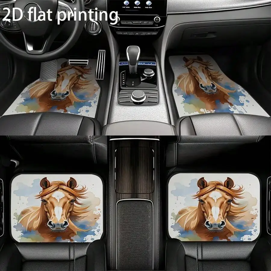 4pcs Car Floor Mats Brown Horse Watercolor Pattern Universal All Season Washable Polyester
4pcs Car Floor Mats Brown Horse Watercolor Pattern Universal All Season Washable Polyester