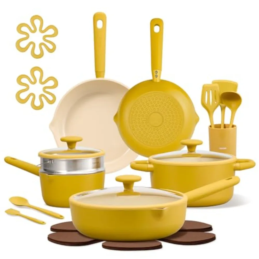 21pcs Cookware Set Nonstick Pots and Pans Set, Ceramic Cookware Set Induction Cookware, Non toxic Healthy Non Stick Kitchen Coo
21pcs Cookware Set Nonstick Pots and Pans Set, Ceramic Cookware Set Induction Cookware, Non toxic Healthy Non Stick Kitchen Coo