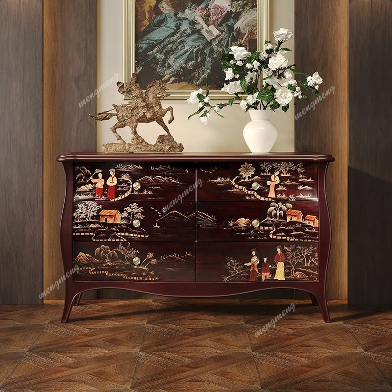 Chinese-style painted six-chest cabinet, household bedroom, bedside drawer cabinet, entrance hall decorative entrance cabinet
Chinese-style painted six-chest cabinet, household bedroom, bedside drawer cabinet, entrance hall decorative entrance cabinet