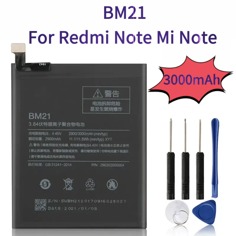 Phone Battery BM21 For Redmi Note Mi Note 5.7" Replacement Battery With Tool 300mAh 
Phone Battery BM21 For Redmi Note Mi Note 5.7" Replacement Battery With Tool 300mAh