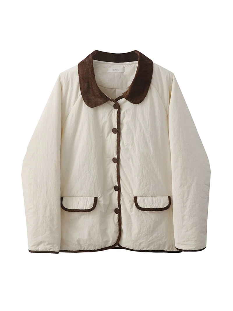 Autumn New Style French Retro Temperament Cotton Parkas Women's Contrast Color Lapel Casual Versatile Single-breasted Jackets
Autumn New Style French Retro Temperament Cotton Parkas Women's Contrast Color Lapel Casual Versatile Single-breasted Jackets