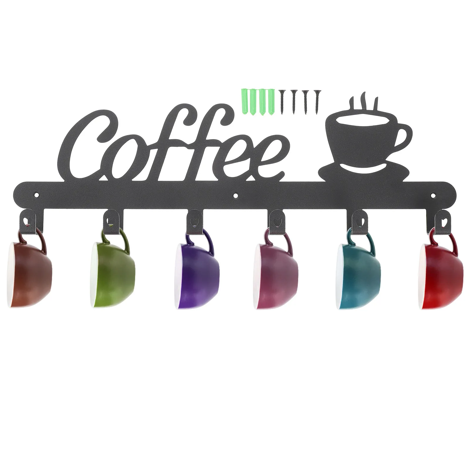 1Set Iron Wall Mug Holder Wall-Mounted Cup Rack for Coffee Mugs Cups Kitchen Utensils Rags Gloves Pots Display Hanging Rack
1Set Iron Wall Mug Holder Wall-Mounted Cup Rack for Coffee Mugs Cups Kitchen Utensils Rags Gloves Pots Display Hanging Rack