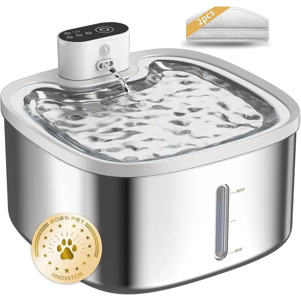 Battery-Powered Stainless Steel Pet Water Fountain, 118oz/3.5L, with Rechargeable Pump and Filters for Cats & Dogs
Battery-Powered Stainless Steel Pet Water Fountain, 118oz/3.5L, with Rechargeable Pump and Filters for Cats & Dogs