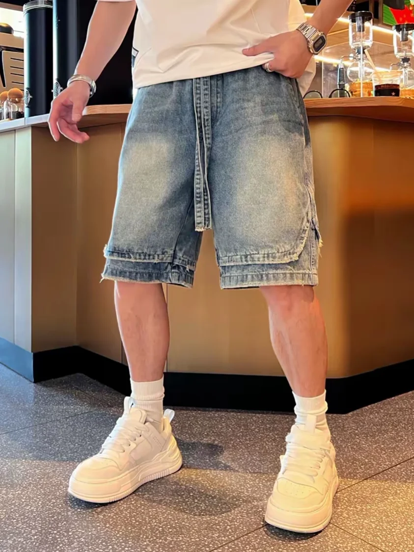 Retro American Men's Distressed Wash Denim Short Pants High Street Style Five Parts Cotton Polyester Blend Summer Wear
Retro American Men's Distressed Wash Denim Short Pants High Street Style Five Parts Cotton Polyester Blend Summer Wear