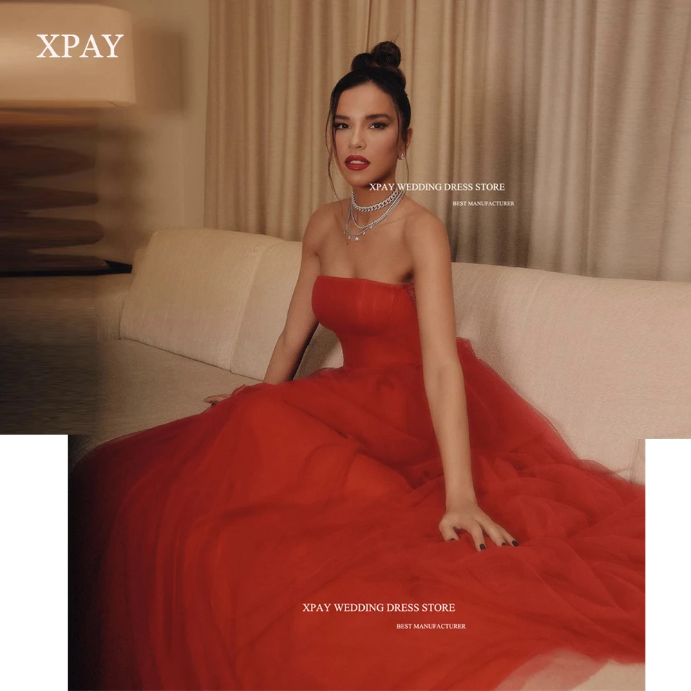 XPAY Simple Strapless Red A Line Prom Dresses For Women Floor Length Party Dress Long Evening Gown Wedding Guest Formal Vestidos
XPAY Simple Strapless Red A Line Prom Dresses For Women Floor Length Party Dress Long Evening Gown Wedding Guest Formal Vestidos