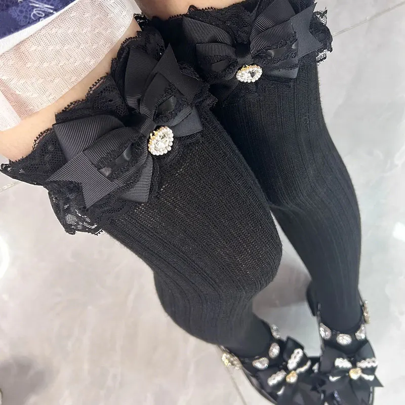 Bow Lace Quality Cotton Thigh High Stockings Women Autumn/Winter Kawaii Lolita Over The Knee Socks Cute Knitted Long Stockings
Bow Lace Quality Cotton Thigh High Stockings Women Autumn/Winter Kawaii Lolita Over The Knee Socks Cute Knitted Long Stockings