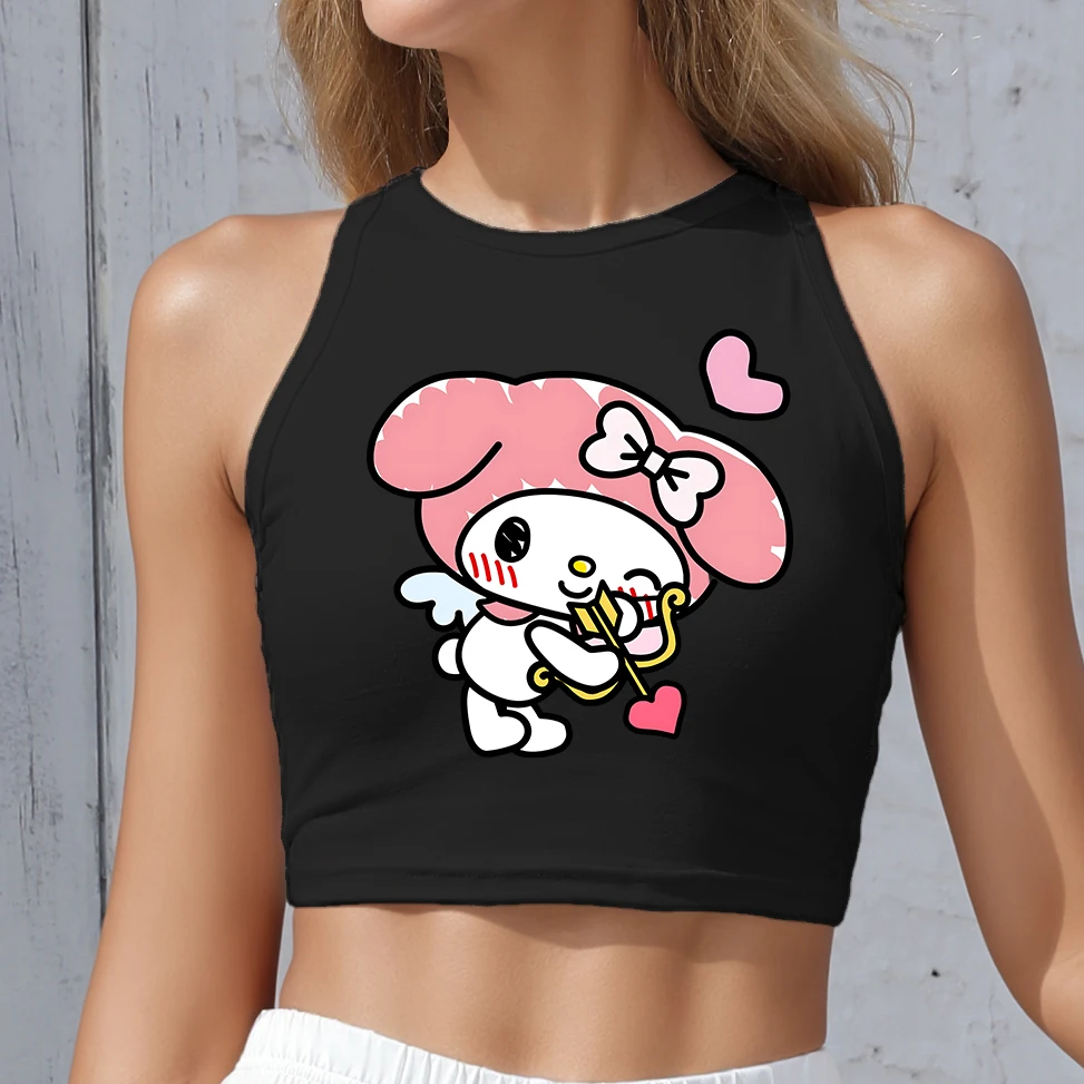 Trendy Womens Basic T Shirts Summer Sanrio Kuromi Tank Tops 2025 Sleeveless Crop Tops Slim Fit Gym Workout Y2k Clothes
Trendy Womens Basic T Shirts Summer Sanrio Kuromi Tank Tops 2025 Sleeveless Crop Tops Slim Fit Gym Workout Y2k Clothes