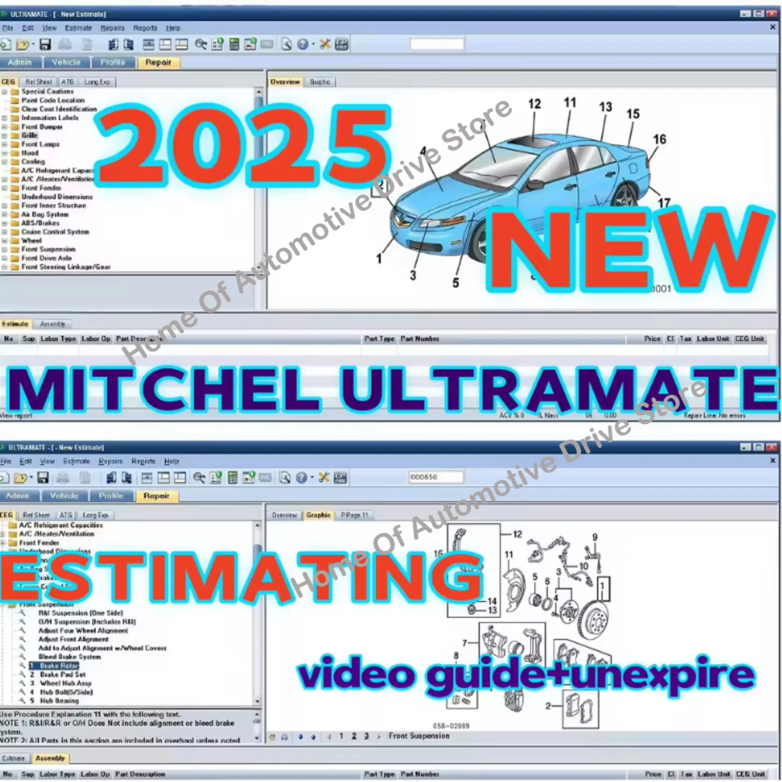 2025 Newtest Car 2023 MITCHell ULTRAMATE 7 COMPLETE ADVANCED ESTIMATING SYSTEM+Patch for never expire+Can installed indefinitely
2025 Newtest Car 2023 MITCHell ULTRAMATE 7 COMPLETE ADVANCED ESTIMATING SYSTEM+Patch for never expire+Can installed indefinitely