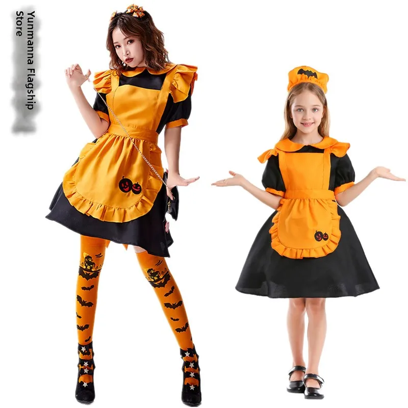 loween Stage Performance Costume Witch Magic Maid Ja Pumpkin Parent-Child Adult Children's Women's Servant Outfit
loween Stage Performance Costume Witch Magic Maid Ja Pumpkin Parent-Child Adult Children's Women's Servant Outfit