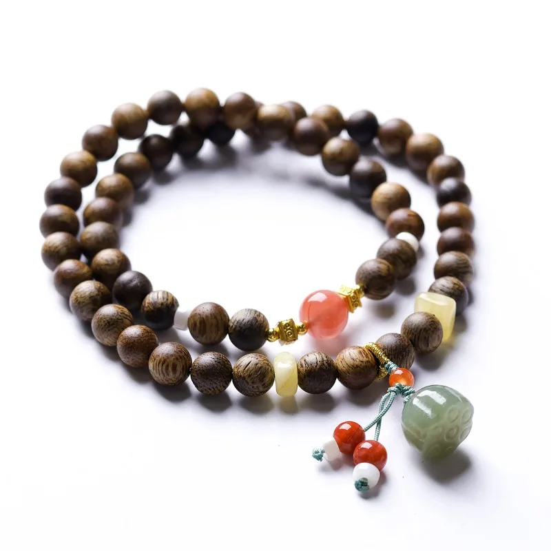 Double Loop Green Agarwood Bracelet Natural Beeswax South Red Agate Hetian Jade Chinese Style Prayer Bracelet Gifts
Double Loop Green Agarwood Bracelet Natural Beeswax South Red Agate Hetian Jade Chinese Style Prayer Bracelet Gifts