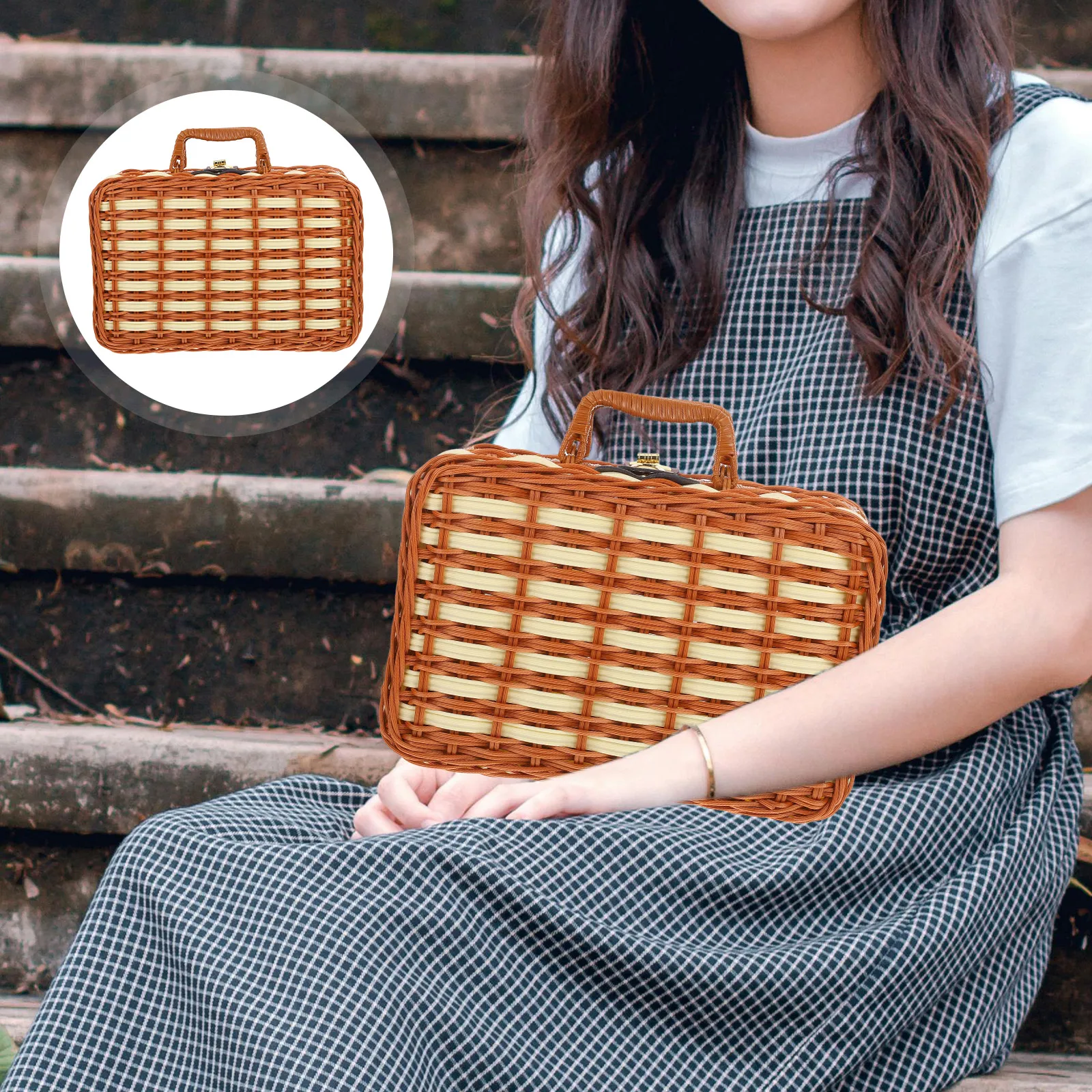 Imitation Rattan Suitcase Lightweight Picnic Basket Decorative Decorate Fruit Serving Pp Plastic Laundry Hampers
Imitation Rattan Suitcase Lightweight Picnic Basket Decorative Decorate Fruit Serving Pp Plastic Laundry Hampers