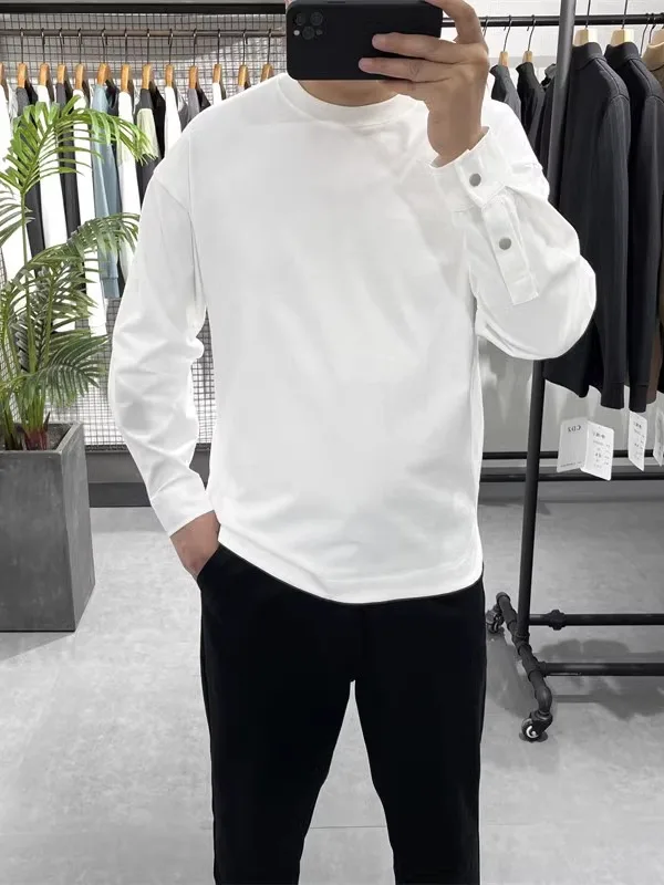 Мужская свободная футболка с длинным рукавом и круглым вырезом, базовая однотонная, повседневная, универсальная, молодежная, модная, осенняя новинка
Мужская свободная футболка с длинным рукавом и круглым вырезом, базовая однотонная, повседневная, универсальная, молодежная, модная, осенняя новинка