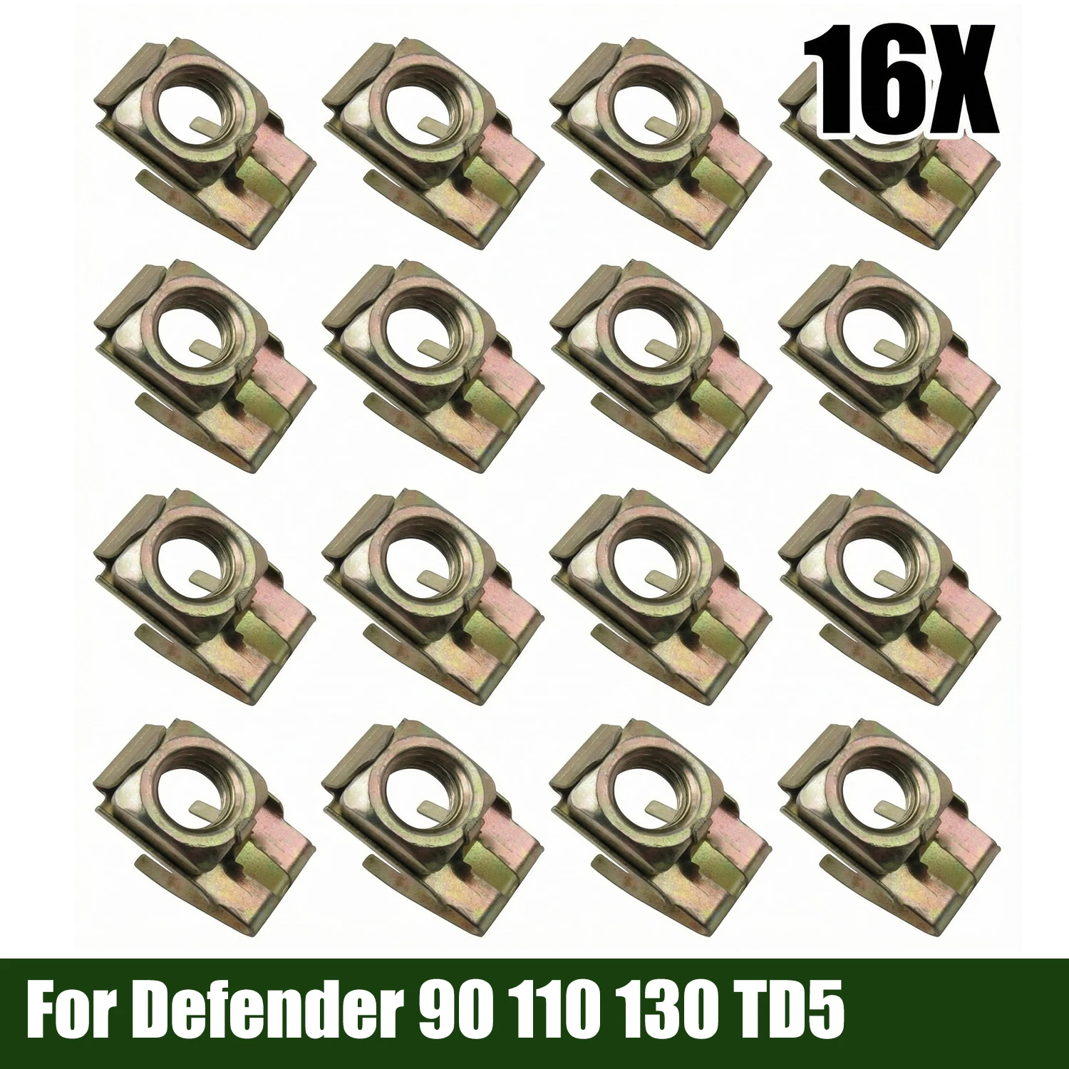 16X Front M8 Bulkhead Door Hinge Clip Captive Nut for Land Rover Defender 90 110 130 TD5 Puma Diesel Door Accessories ASR1459
16X Front M8 Bulkhead Door Hinge Clip Captive Nut for Land Rover Defender 90 110 130 TD5 Puma Diesel Door Accessories ASR1459