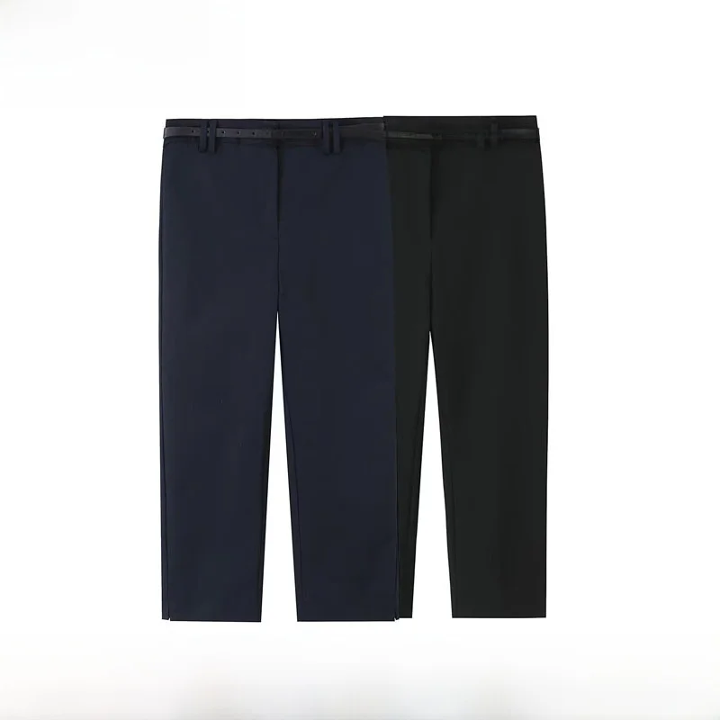 Fashionable Women's Capri Pants with Belt High Waist Straight Leg Casual Trousers ZR Style Spring Summer New Arrival
Fashionable Women's Capri Pants with Belt High Waist Straight Leg Casual Trousers ZR Style Spring Summer New Arrival