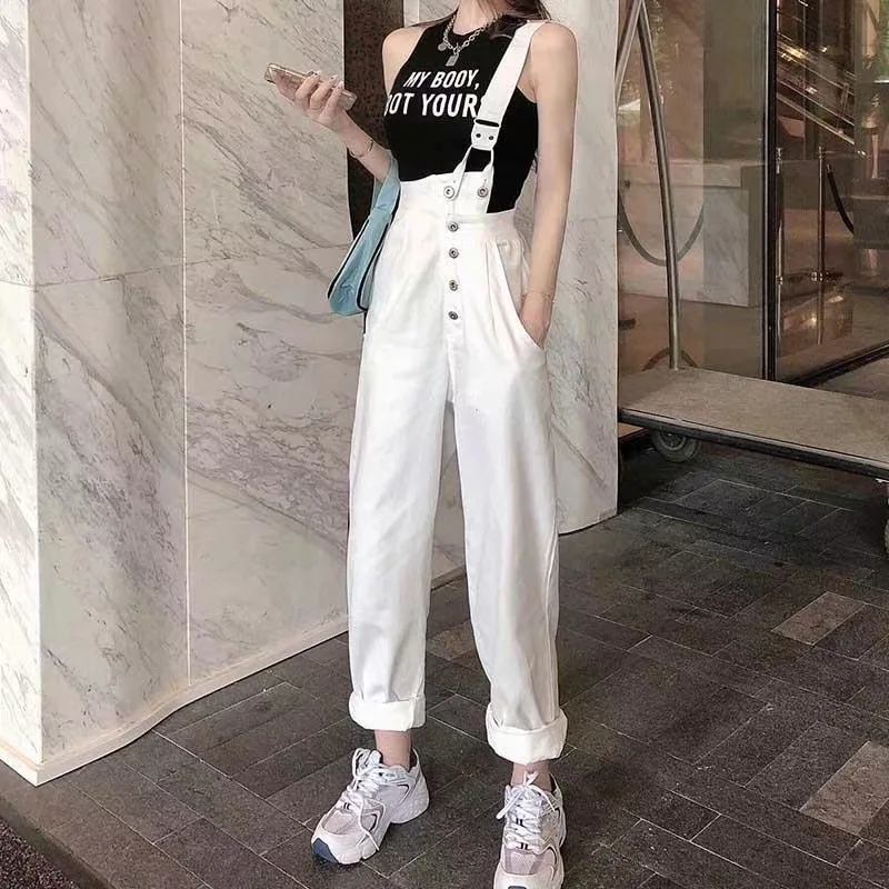 Korean New Fashion High Waist Solid Color White Black Jeans Overalls Pants Casual Trendy Loose Simple Denim Trousers Female
Korean New Fashion High Waist Solid Color White Black Jeans Overalls Pants Casual Trendy Loose Simple Denim Trousers Female